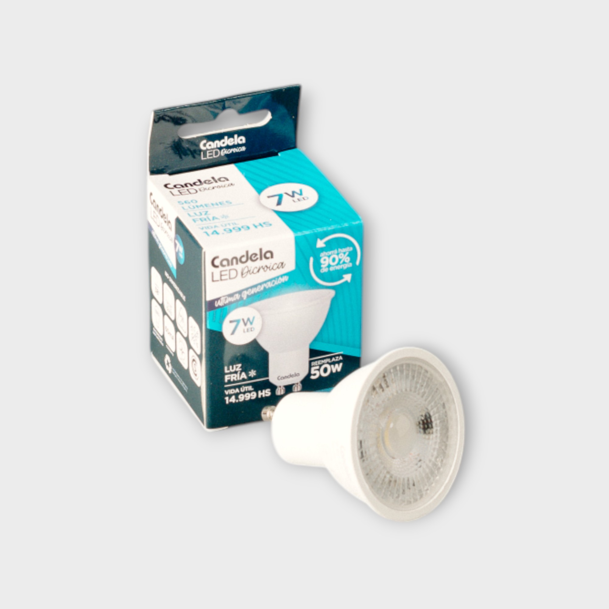 Lámpara LED Candela dicroica 5W luz fría