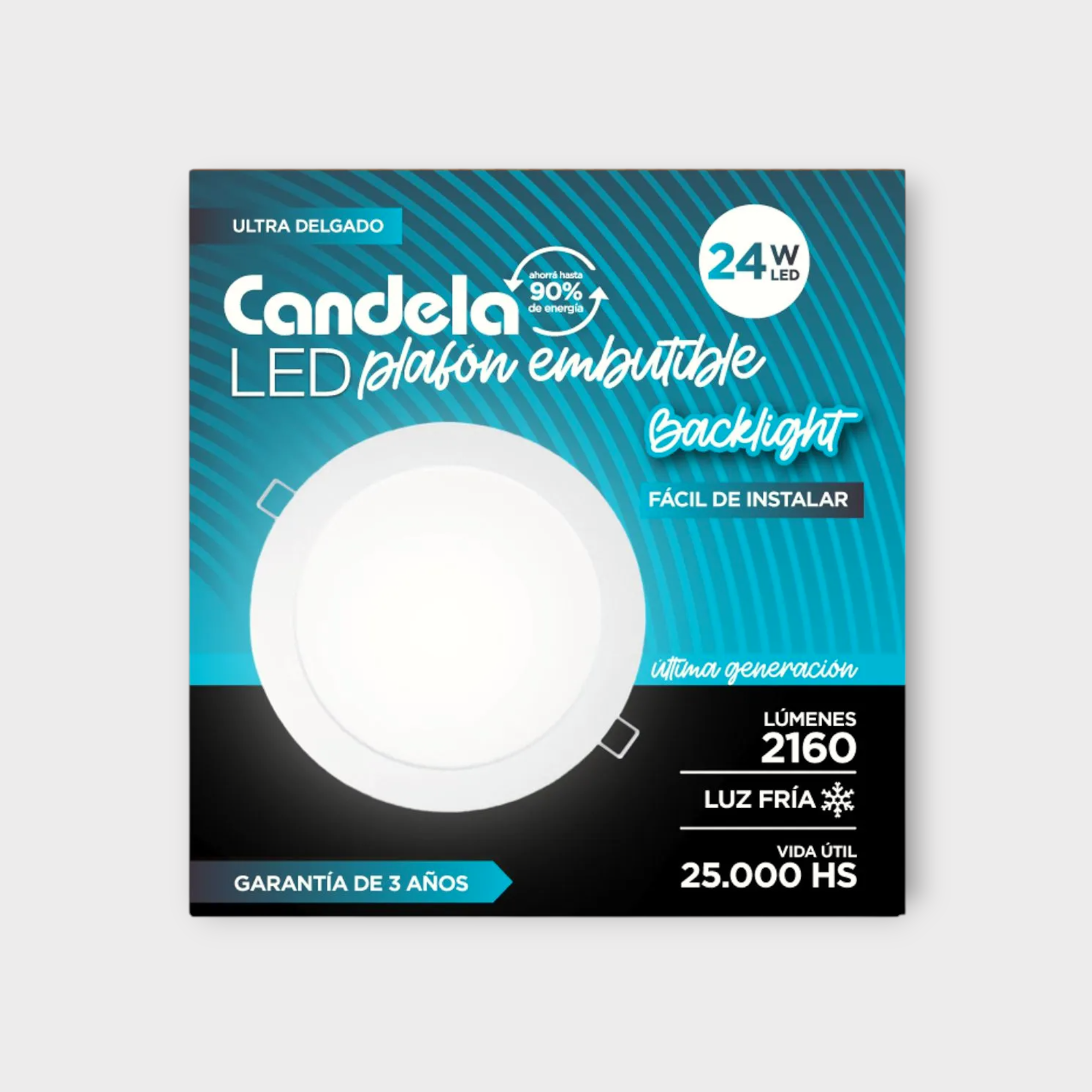 Panel Emb. Red. 300mm 24W Luz fría Candela