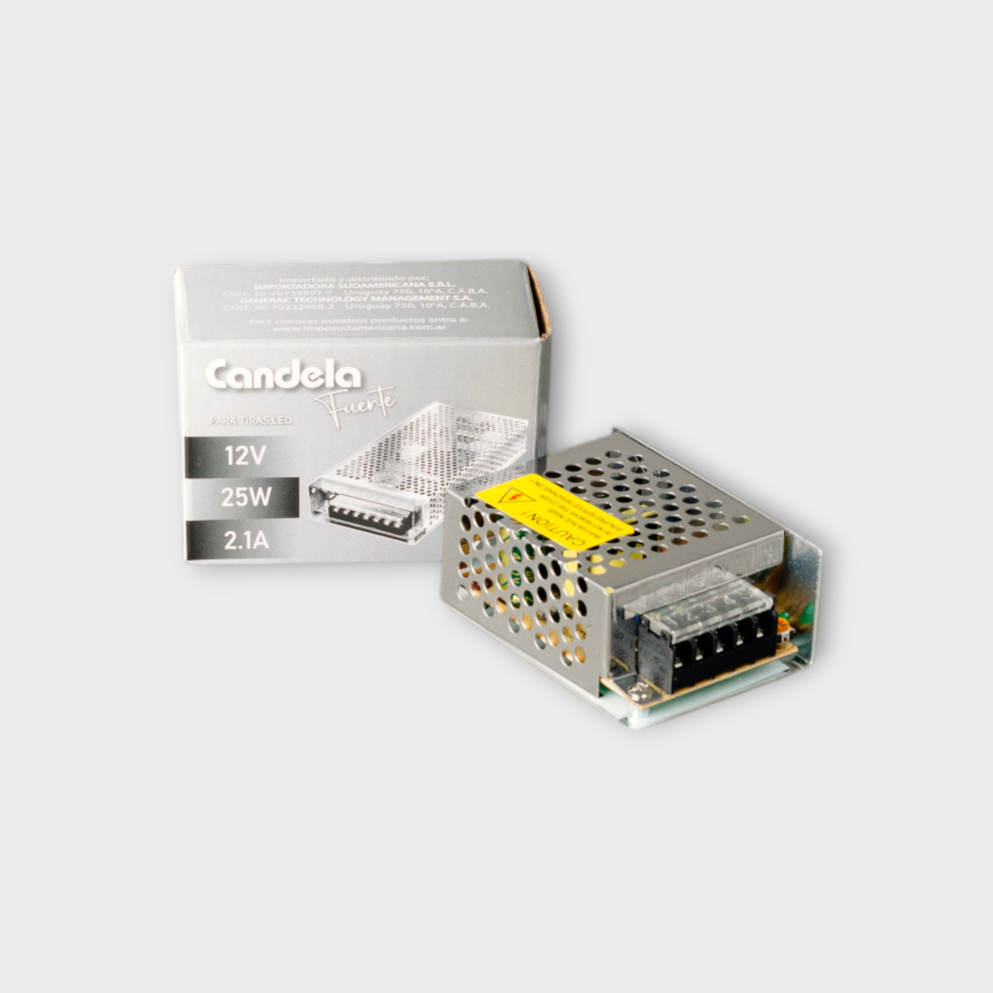 Fuente para tira led 12V 25W Candela