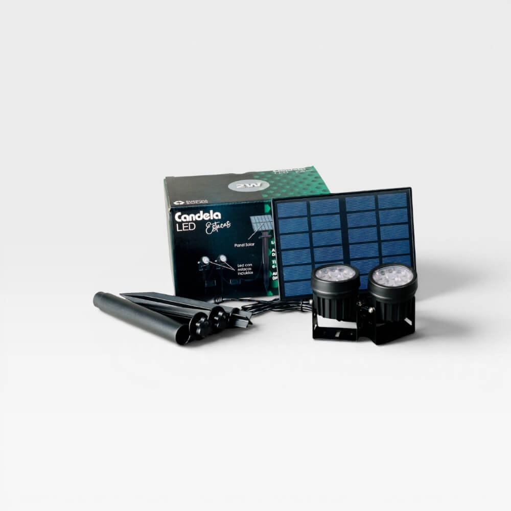 Estaca Solar Doble LED 2W Candela para Jardín