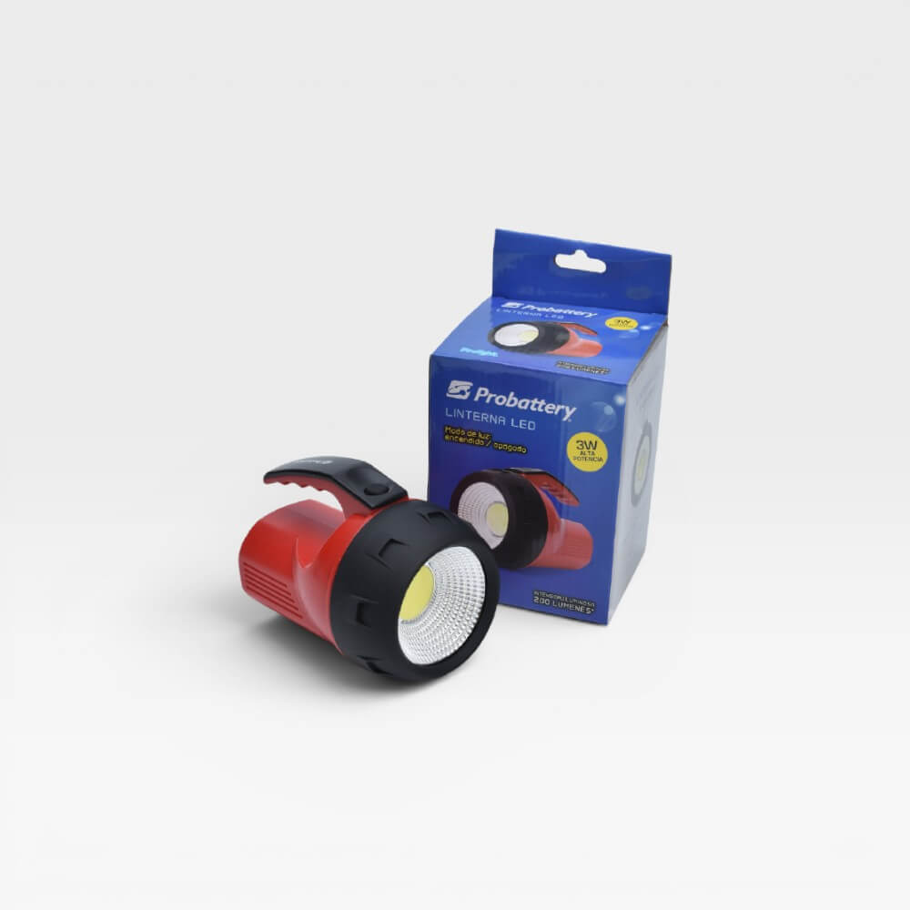Linterna a Pilas 3W COB con Manija Probattery