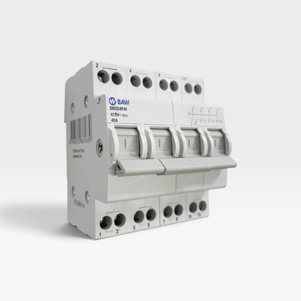Conmutadora Tetrapolar I-O-II 40A 400VCA SM3D4P40 Baw