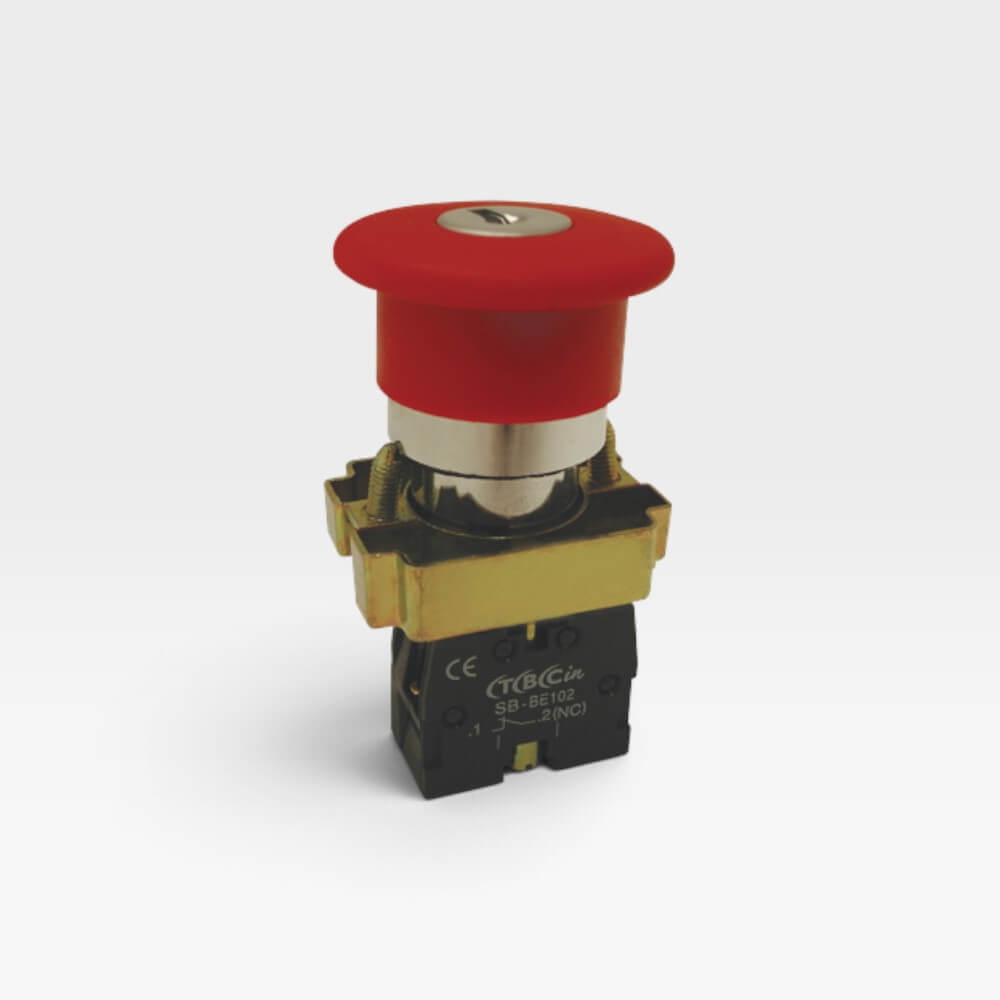 Pulsador con Retorno Automático Rojo SB-BC42 TBCin